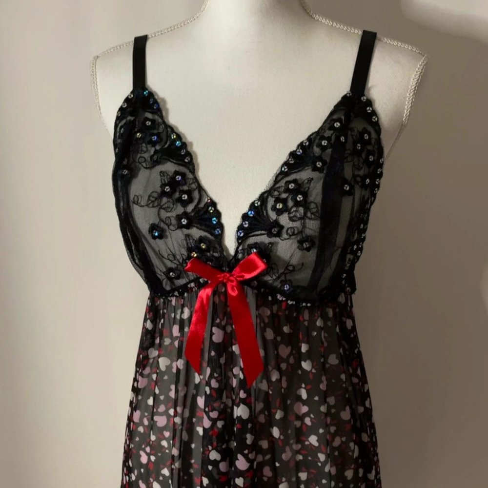 Iridescent Sequin and Lace Heart Dress